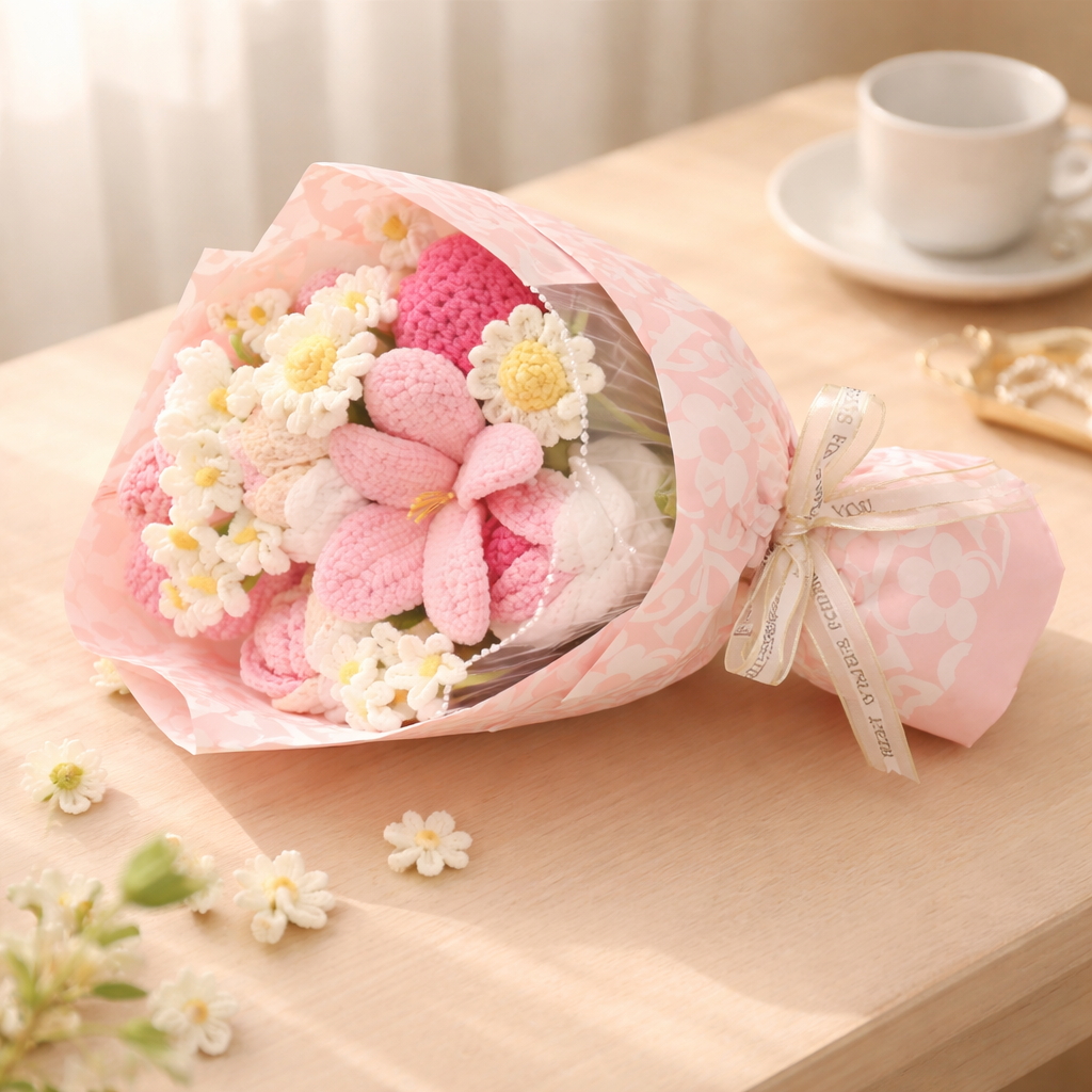 Forever Petals - Handmade Crochet Flower Bouquet